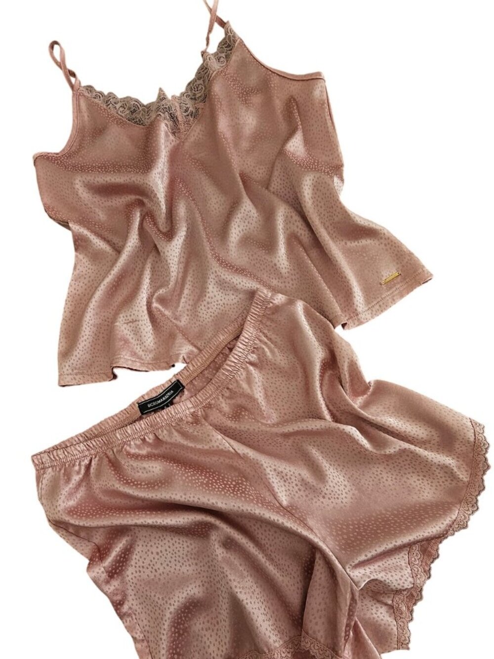 BCBGMaxAzria Satin Lace Cami & Shorts Set in Dusty Rose - Picture 15 of 15